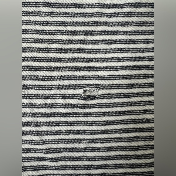 All Saints loose white/navy striped t-shirt in size S/M - Picture 5 of 7